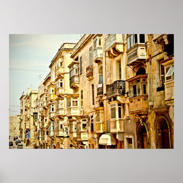 Bow windows in Maltamalta,window,antique,architect Poster (Front)