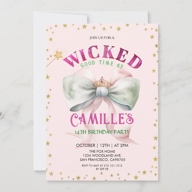 Bow Witches magical Birthday Party  Invitation (Front)