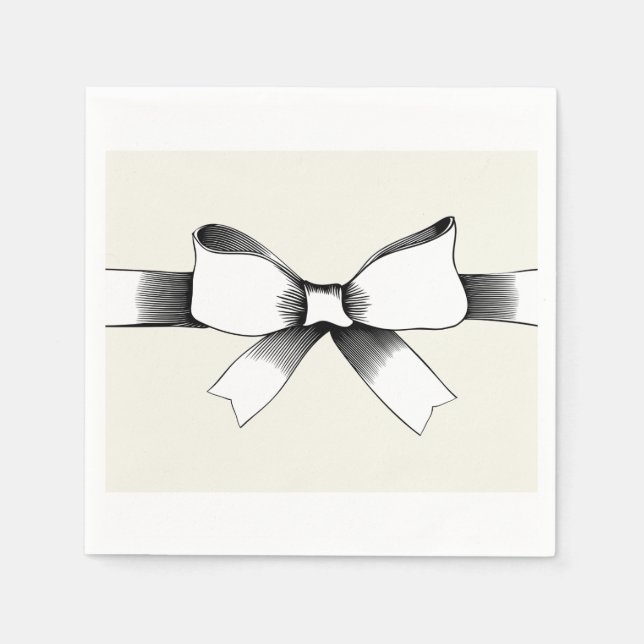 Bow With Ribbon Paper Napkins (Front)