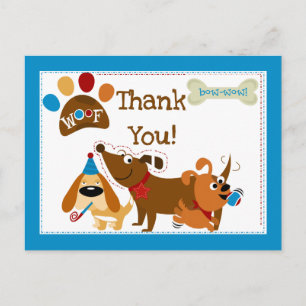 Bow Wow Dog Thank You Postcard