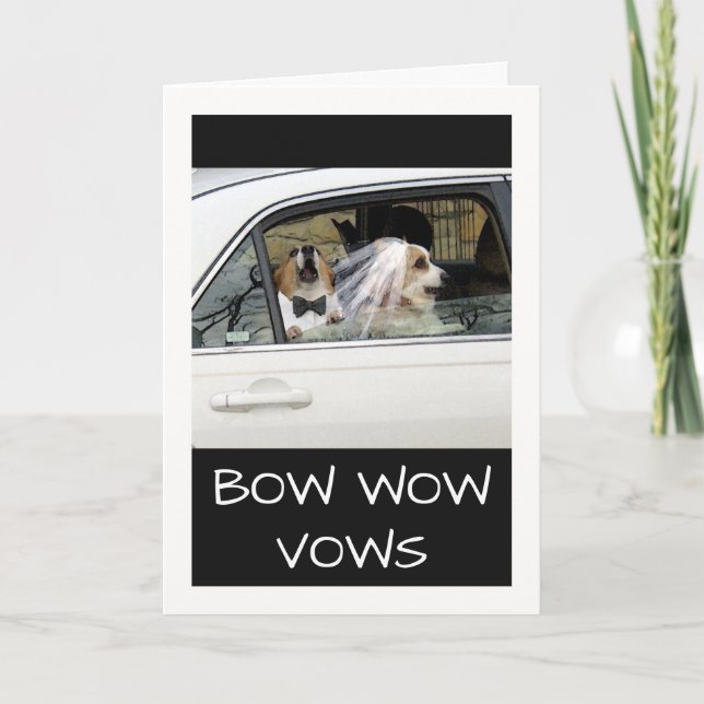 Bow Wow Vows Funny Wedding Vows Renewal Invite (Front)