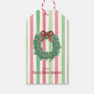 Bow Wreath Christmas Gift Tag