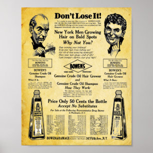 Bowens Vintage Hair Tonic Print