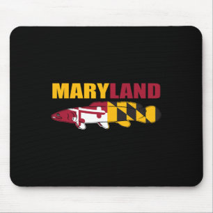 Bowfin Fish - Maryland State Flag Fishing Mouse Mat
