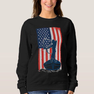 Bowfishing American Flag Fish Bow Hunting Sweatshirt