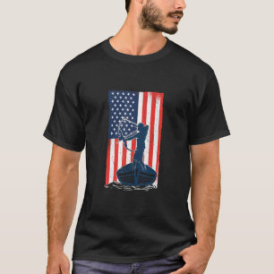 Bowfishing American Flag Fish Bow Hunting  T-Shirt