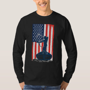 Bowfishing American Flag Fish Bow Hunting T-Shirt