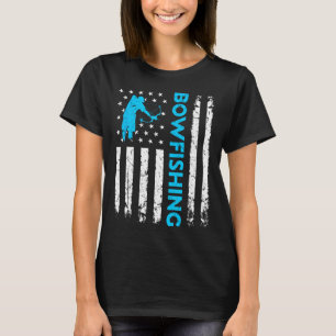 Bowfishing Us Flag Vintage Fishing Bowfish Hunter T-Shirt