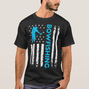 Bowfishing Us Flag Vintage Fishing Bowfish Hunter T-Shirt