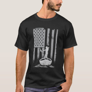 Bowfishing Vintage Look American Flag Bow Hunting T-Shirt