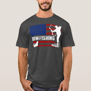 Bowfishing Vintage Look American Flag Bow Hunting T-Shirt