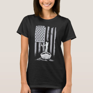 Bowfishing Vintage Look American Flag Bow Hunting T-Shirt