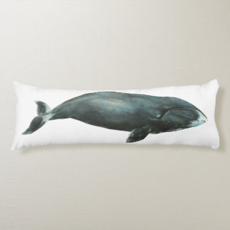 Bowhead Whale Watercolor illustration Body Cushion