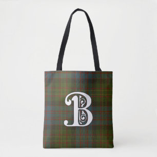 Bowie Clan Tartan Monogram Tote Bag