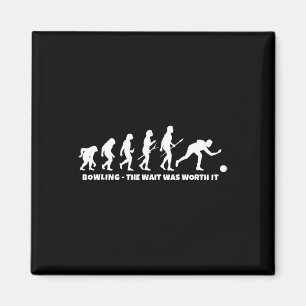 Bowing Evolution - Funny Bowler And Retro Bowling  Magnet