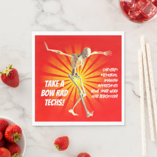 Bowing Skeleton Rad Tech Appreciation Napkin
