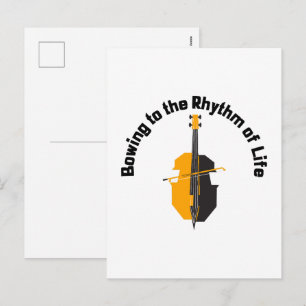 Bowing to the Rhythm of Life Cello Holiday Postcard