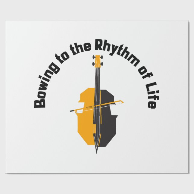 Bowing to the Rhythm of Life Cello Wrapping Paper (Flat)