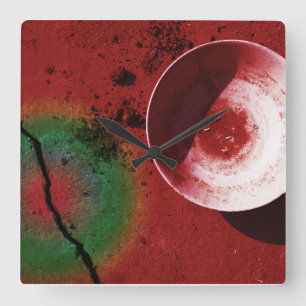 Bowl and Crack Square Wall Clock