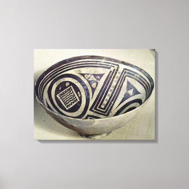 Bowl decorated with a geometric pattern canvas print (Front)