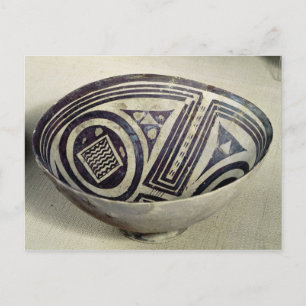Bowl decorated with a geometric pattern postcard