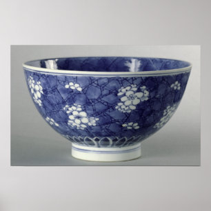 Bowl decorated with cherry blossom poster