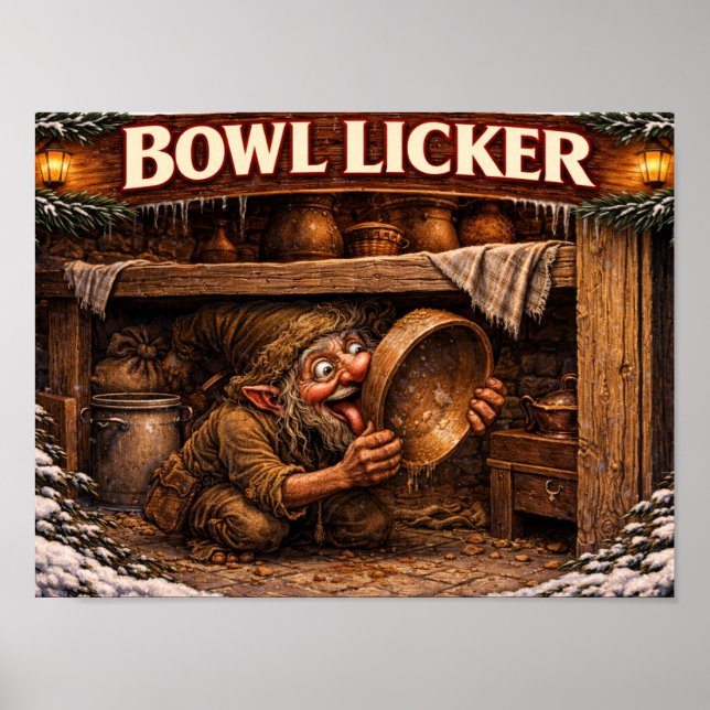Bowl Licker Icelandic Yule Lad Poster (Front)