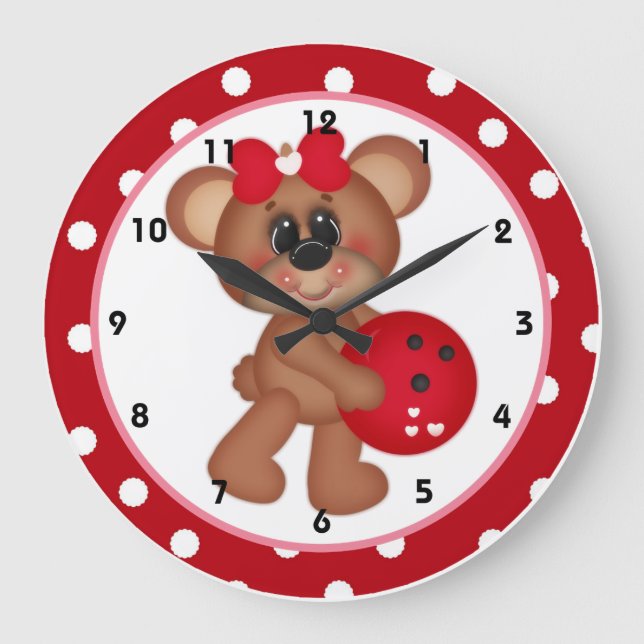 Bowl Me Over Valentine's Day Wall Clock d4 (Front)