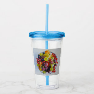 Bowl of Berries – Hyperrealistic Fruit Still Life Acrylic Tumbler
