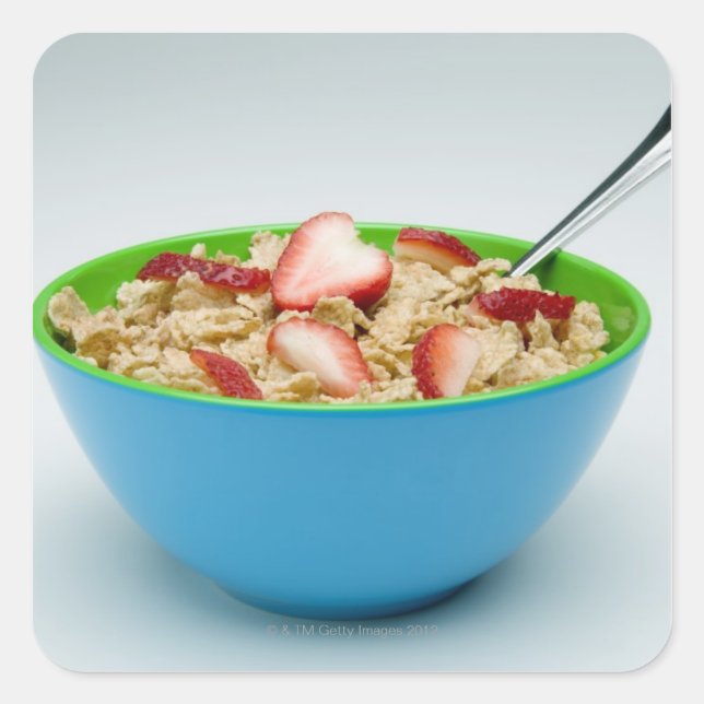 Bowl of cereal square sticker (Front)