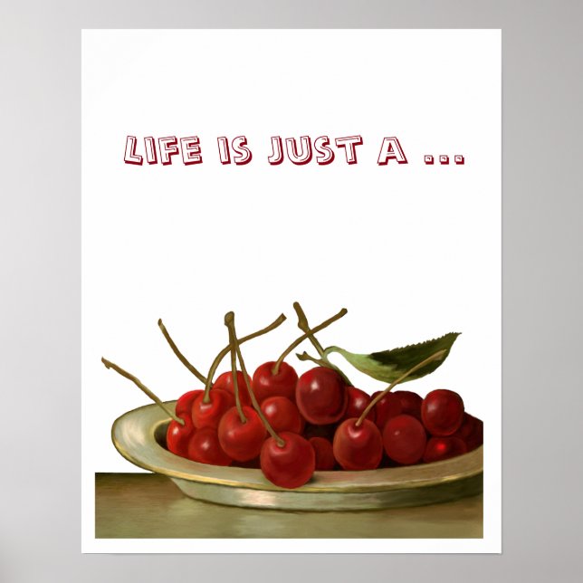 Bowl of Cherries customizable Poster (Front)