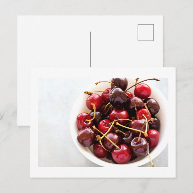 bowl of Cherries Holiday Postcard (Front/Back)