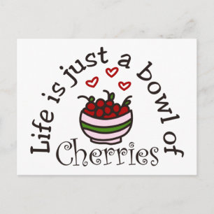 Bowl Of Cherries Postcard