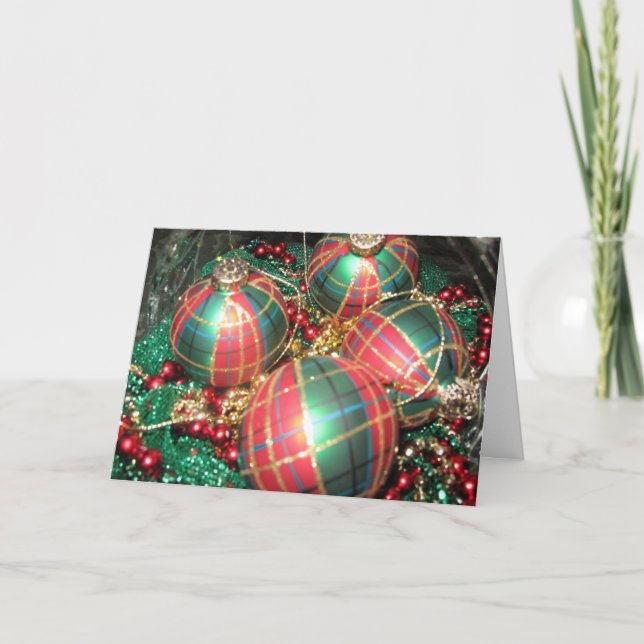Bowl of Christmas Colours Holiday Card (Front)