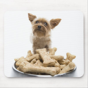 Bowl of dog treats by Yorkshire Terrier Mouse Mat