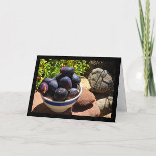 Bowl of Fig Fruit on Stone Card