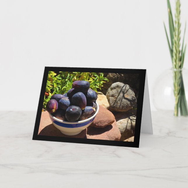 Bowl of Fig Fruit on Stone Card (Front)