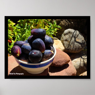 Bowl of Fig Fruit on Stone Poster