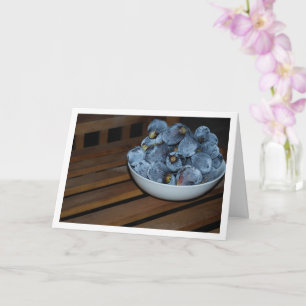 Bowl of Fig Fruit on Wooden Table Card
