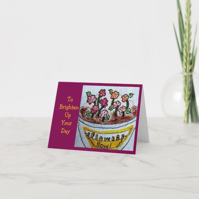Bowl of Flowers  Card (Front)