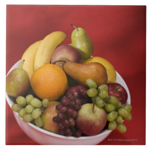 Bowl of fresh fruits tile