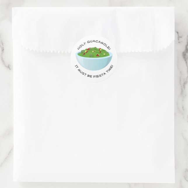 Bowl of Guacamole Classic Round Sticker (Bag)
