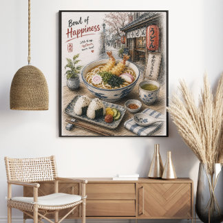 Bowl of Happiness Japanese Tempura Udon Poster