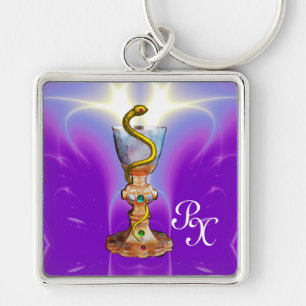 BOWL OF HYGEIA , MEDICINE ,PHARMACY MONOGRAM KEY RING
