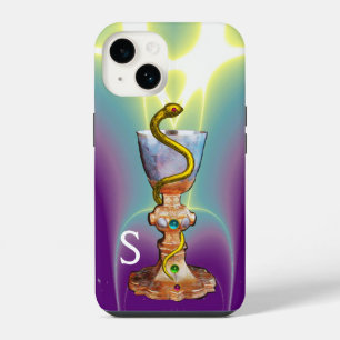 BOWL OF HYGEIA Medicine,Pharmacy Monogram Teal iPhone 14 Case