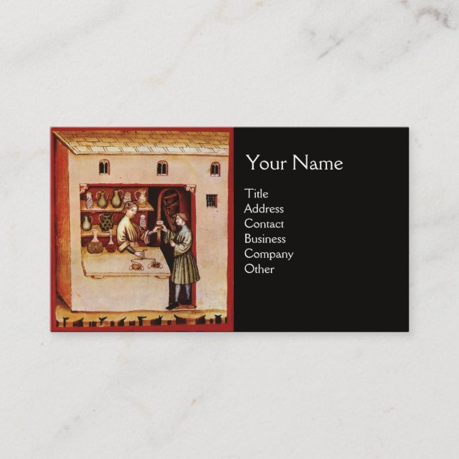 BOWL OF HYGEIA  MONOGRAM Medicine, Pharmacy,black Business Card (Front)