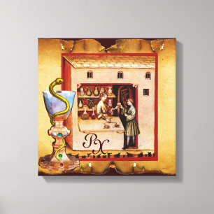 BOWL OF HYGEIA  MONOGRAM Medicine, Pharmacy Canvas Print