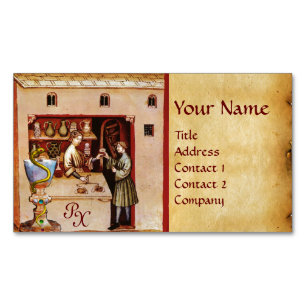 BOWL OF HYGEIA MONOGRAM Medicine, Pharmacy Magnetic Business Card