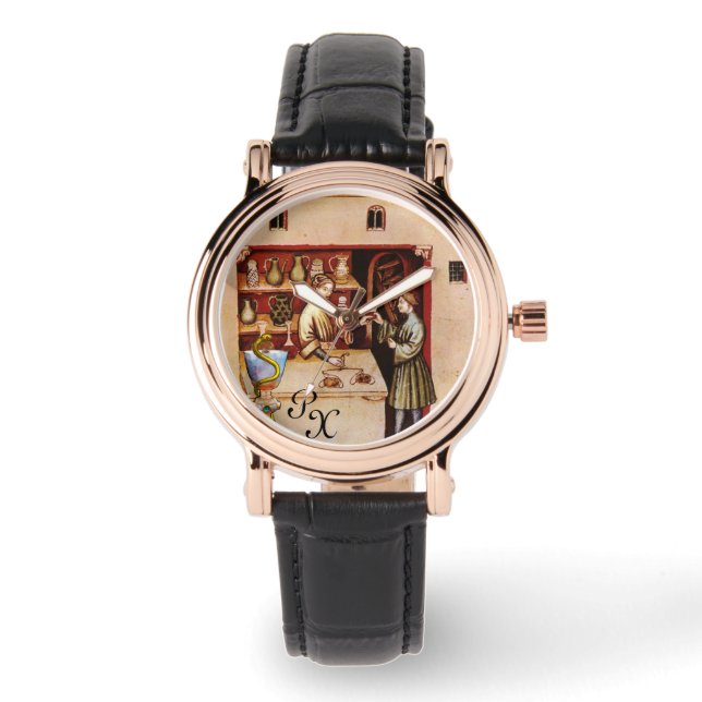 BOWL OF HYGEIA MONOGRAM Medicine, Pharmacy Watch (Front)