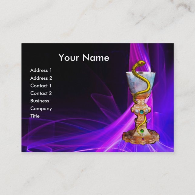 BOWL OF HYGEIA , PHARMACY Purple Blue Business Card (Front)